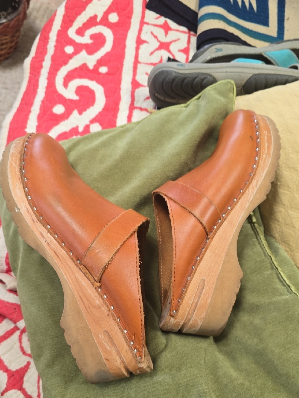 Swedish Troentorp Di Vinci Pull Up Clogs Cognac Leather EU 41 US 11 WOMENS - Picture 8 of 9